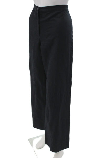 KORS Michael Kors Women Dress Pants Black Ramie Button Inseam 30 Size 8
