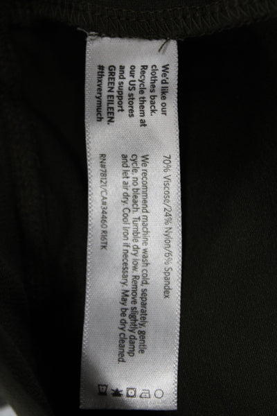 Eileen Fisher Women Cropped Pants Green Pull On Petite Size PS