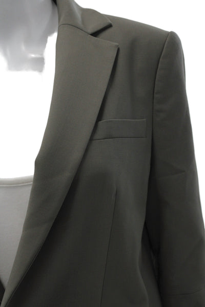 Tibi Womens Basic Blazer Gray Button Long Sleeve Size 2