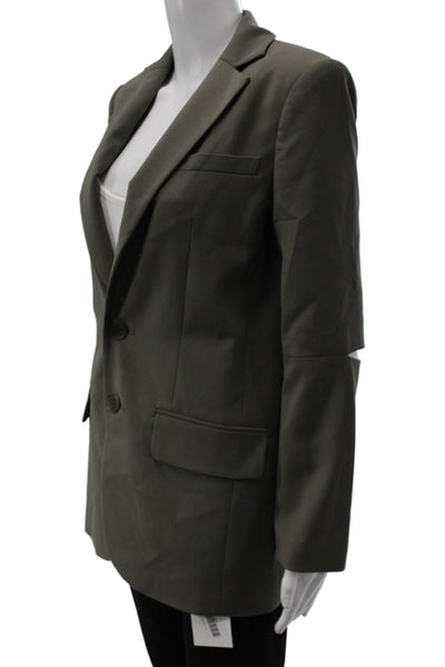 Tibi Womens Basic Blazer Gray Button Long Sleeve Size 2