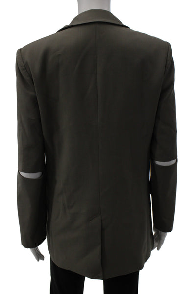 Tibi Womens Basic Blazer Gray Button Long Sleeve Size 2