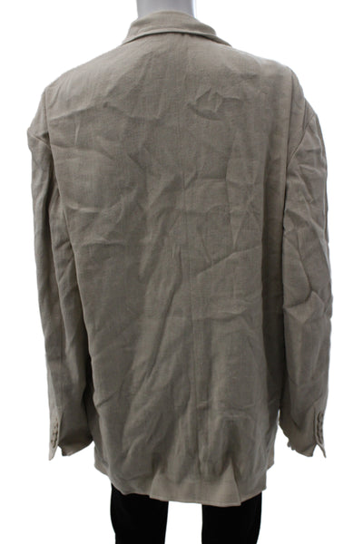 ACNE Studios Women Basic Jacket Beige Linen Button Long Sleeve Size 32