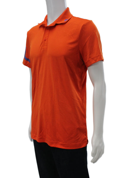 J. Lindeberg Mens Short Sleeve Collared Polo Shirt Orange Size M