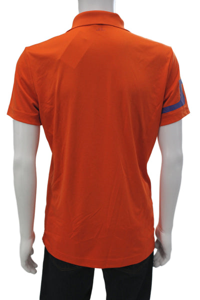 J. Lindeberg Mens Short Sleeve Collared Polo Shirt Orange Size M