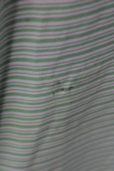 Peter Millar Mens Striped Collared Short Sleeve Polo Shirt Green Size L