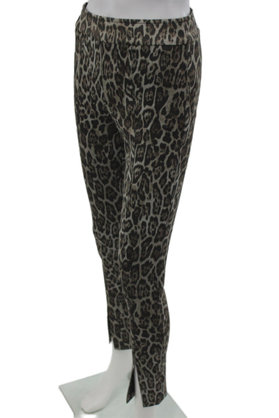 Avenue Montaigne Women Ankle Pants Brown Animal Print Size 4