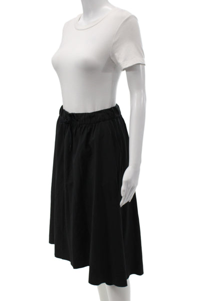 Lululemon Women A-Line Skirt Black Drawstring Midi Athleisure Polyester Size 6