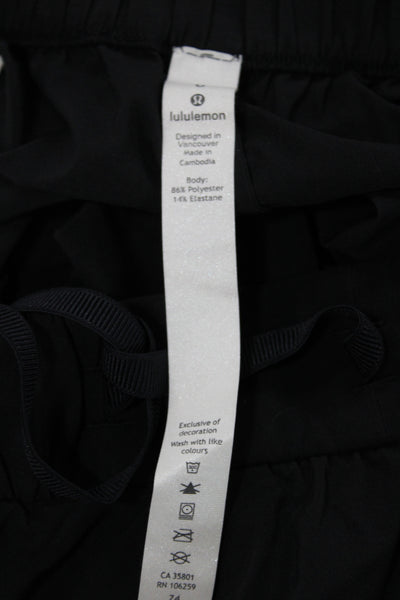 Lululemon Women A-Line Skirt Black Drawstring Midi Athleisure Polyester Size 6