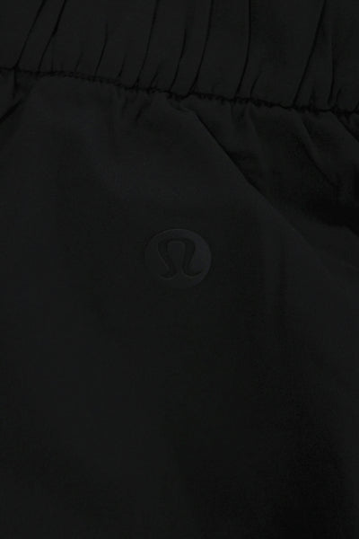 Lululemon Women A-Line Skirt Black Drawstring Midi Athleisure Polyester Size 6