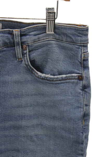Re/Done Womens Cropped Mid Rise Blue Jeans Size 31