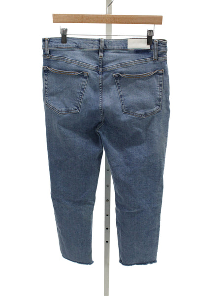 Re/Done Womens Cropped Mid Rise Blue Jeans Size 31