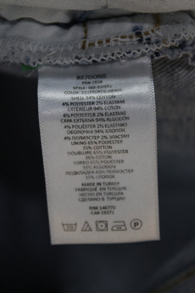 Re/Done Womens Cropped Mid Rise Blue Jeans Size 31