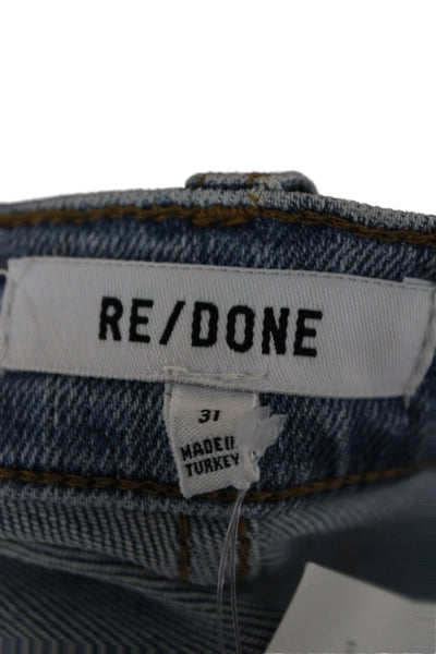 Re/Done Womens Cropped Mid Rise Blue Jeans Size 31