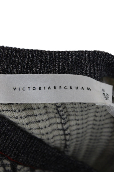 Victoria Beckham Womens Gray Striped Fit & Flare Dress Sleeveless Size S