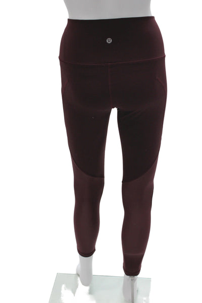 Lululemon Women Ankle Leggings Purple Nylon Solid Athleisure Pull On Size XS