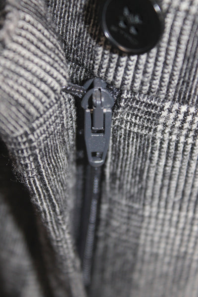 Etro Mens Gray Plaid Wool Dress Pants Button Classic Size 46