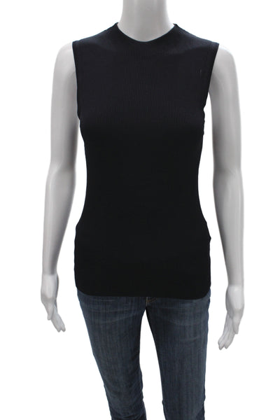 Boss Hugo Boss Womens Pullover Sweater Mock Neck Sleeveless Black Size M