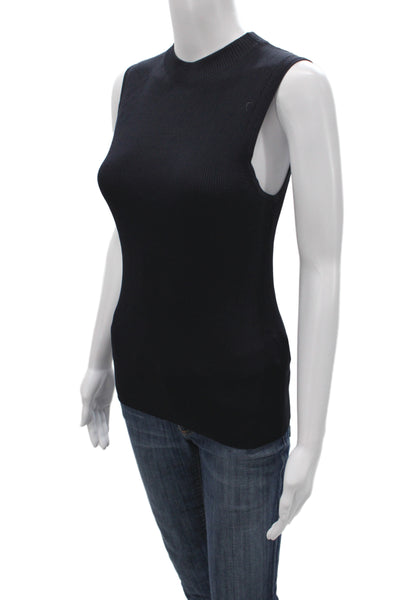Boss Hugo Boss Womens Pullover Sweater Mock Neck Sleeveless Black Size M