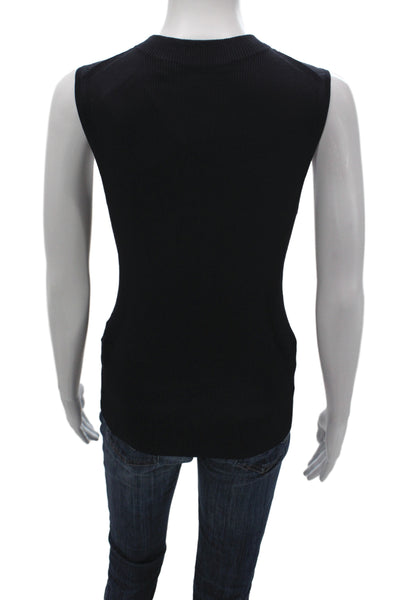 Boss Hugo Boss Womens Pullover Sweater Mock Neck Sleeveless Black Size M