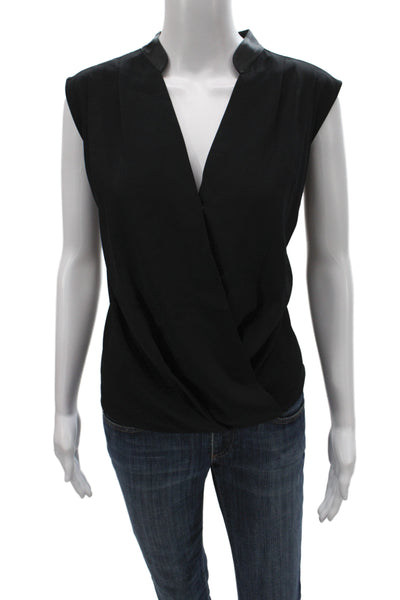 Rag & Bone Women Sleeveless V-Neck Basic Blouse Black Size L