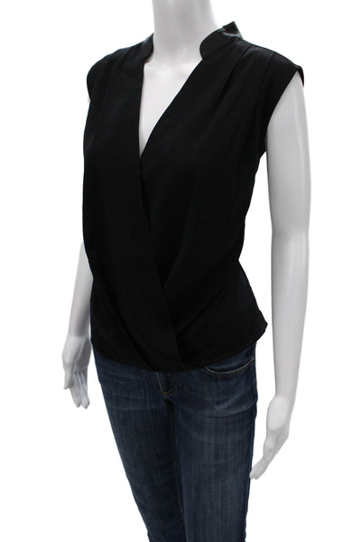 Rag & Bone Women Sleeveless V-Neck Basic Blouse Black Size L