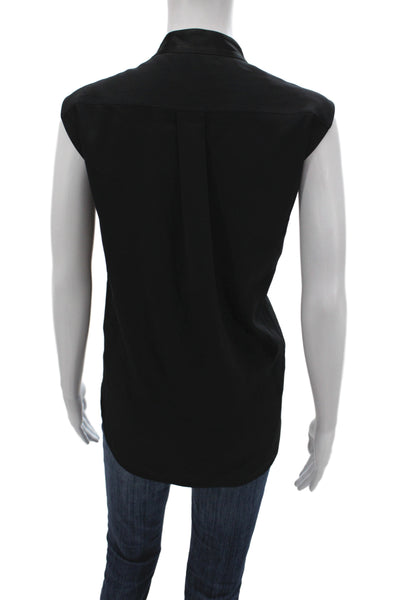 Rag & Bone Women Sleeveless V-Neck Basic Blouse Black Size L