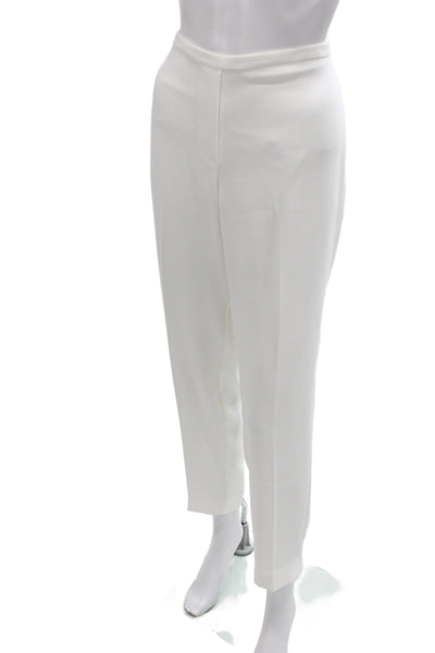 Elie Tahari Women White Dress Pants Zip Closure Size 10
