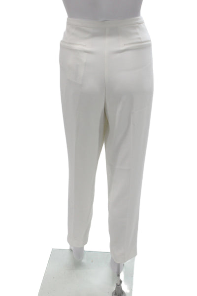 Elie Tahari Women White Dress Pants Zip Closure Size 10