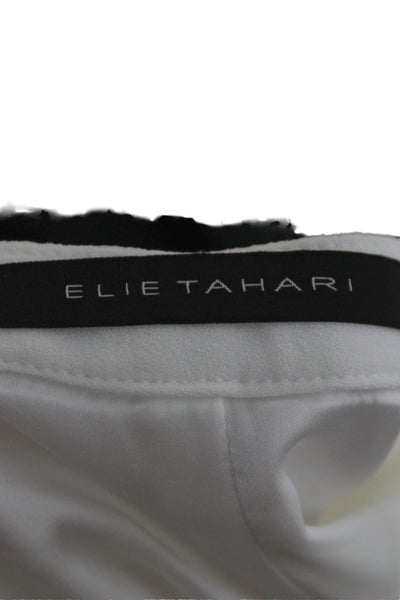 Elie Tahari Women White Dress Pants Zip Closure Size 10
