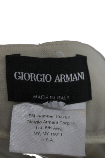 Giorgio Armani Women Beige Dress Pants Zip 55% Triacetate Size 44