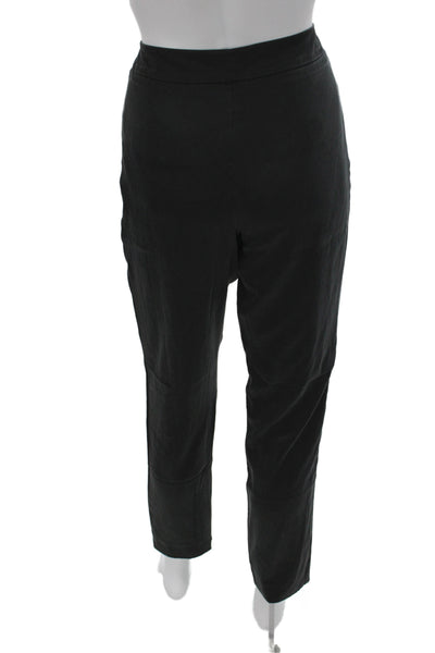Chanel Women Black Silk Ankle Pants Classic Size 42