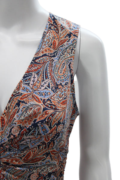 Veronica Beard Women Paisley V Neck Camisole Zip Multicolor Size 0