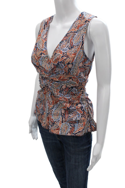 Veronica Beard Women Paisley V Neck Camisole Zip Multicolor Size 0