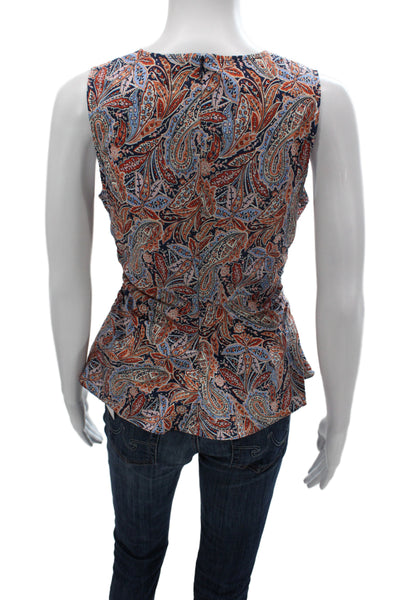 Veronica Beard Women Paisley V Neck Camisole Zip Multicolor Size 0