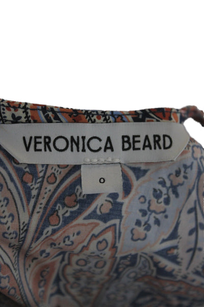 Veronica Beard Women Paisley V Neck Camisole Zip Multicolor Size 0