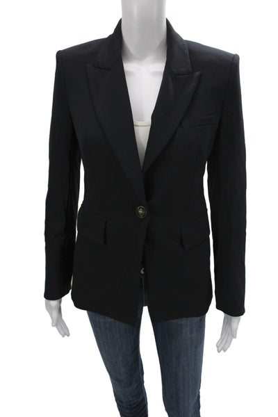 Veronica Beard Women Basic Jacket Navy Blue Button Long Sleeve Classic Size 0