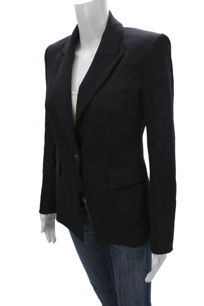 Veronica Beard Women Basic Jacket Navy Blue Button Long Sleeve Classic Size 0