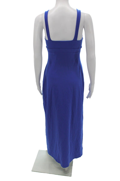 Susana Monaco Women Maxi Dress Blue V-Neck Sleeveless Full Length Size S