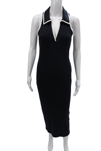 Veronica Beard Womens Black Bodycon Maxi Collared Sleeveless Dress Size XS