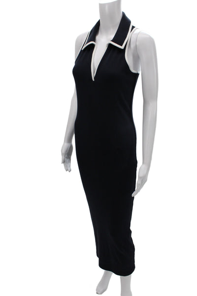 Veronica Beard Womens Black Bodycon Maxi Collared Sleeveless Dress Size XS