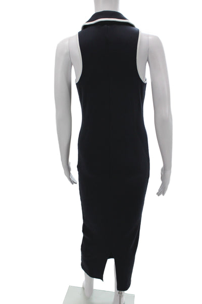 Veronica Beard Womens Black Bodycon Maxi Collared Sleeveless Dress Size XS