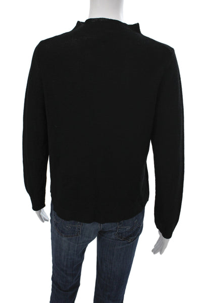Eileen Fisher Women Pullover Sweater Black Mock Neck Long Sleeve Size S