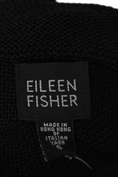 Eileen Fisher Women Pullover Sweater Black Mock Neck Long Sleeve Size S