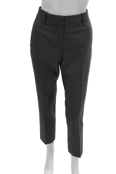 Theory Womens Dress Pants Gray Polyester Button Closure Business Size 4