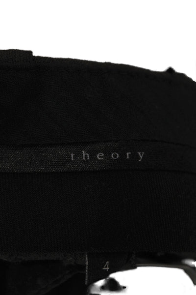 Theory Womens Dress Pants Gray Polyester Button Closure Business Size 4