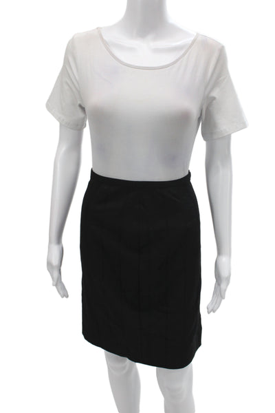 Armani Collezioni Women Straight Pencil Skirt Black Virgin Wool Zip Size 6