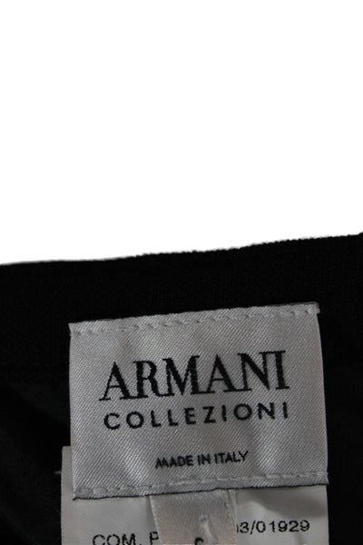 Armani Collezioni Women Straight Pencil Skirt Black Virgin Wool Zip Size 6