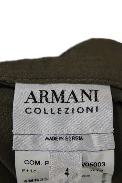 Armani Collezioni Women Trumpet Silk Knee Length Skirt Green Zip Solid Size 4