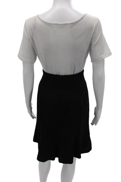 Dana Buchman Women Trumpet Black Wool Skirt Knee Length Zip Size 6