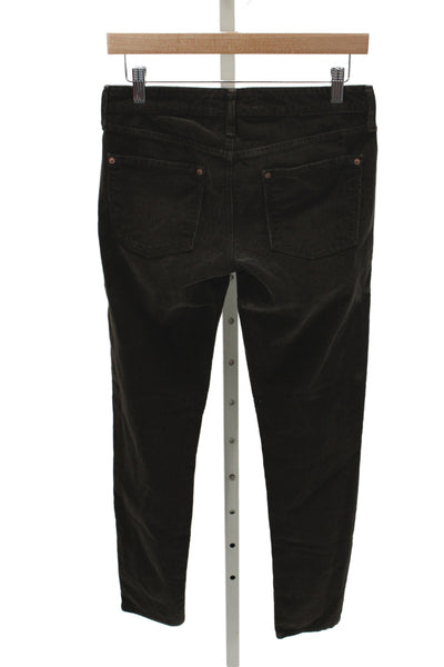 Vince Women Ankle Pants Brown Cotton Button Closure Casual Size 28